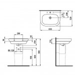 Умывальник подвесной Laufen LB3 Modern